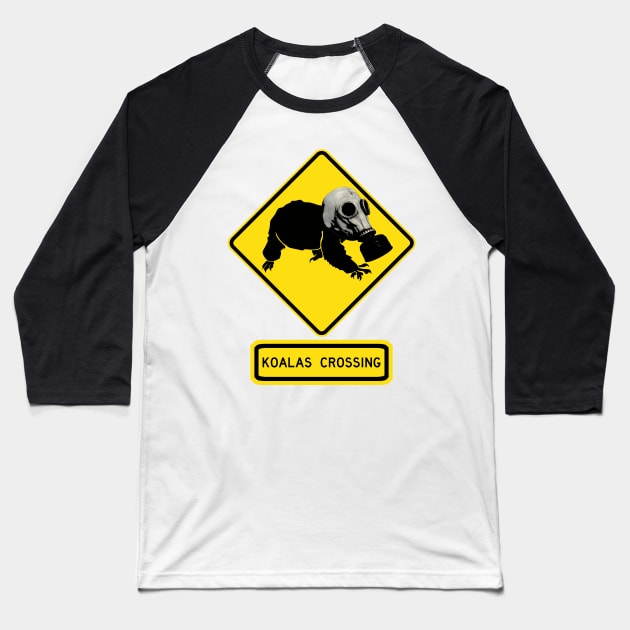 Koalas Crossing Baseball T-Shirt by SteelWoolBunny